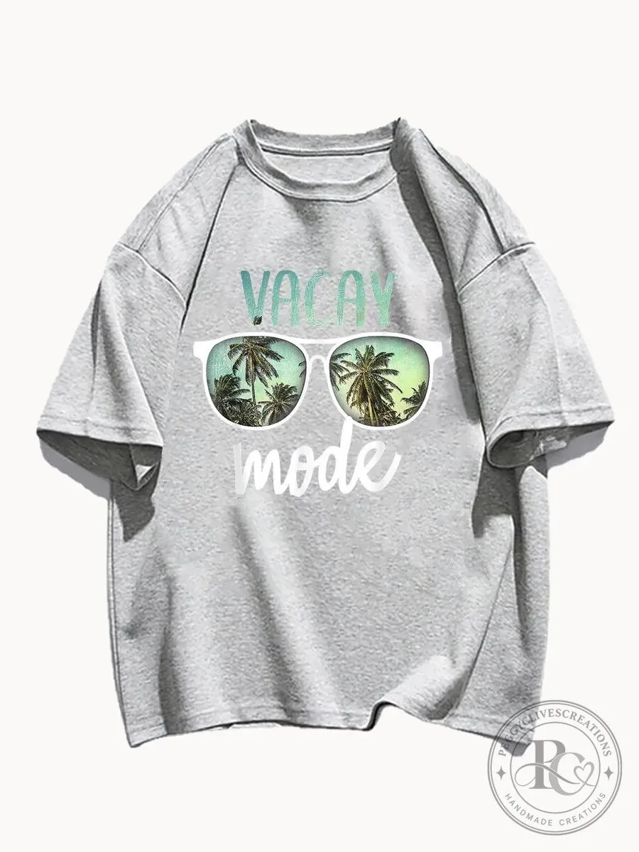 Vacay Mode Palm Tree Sunglasses Graphic Print Short Sleeve T-Shirt