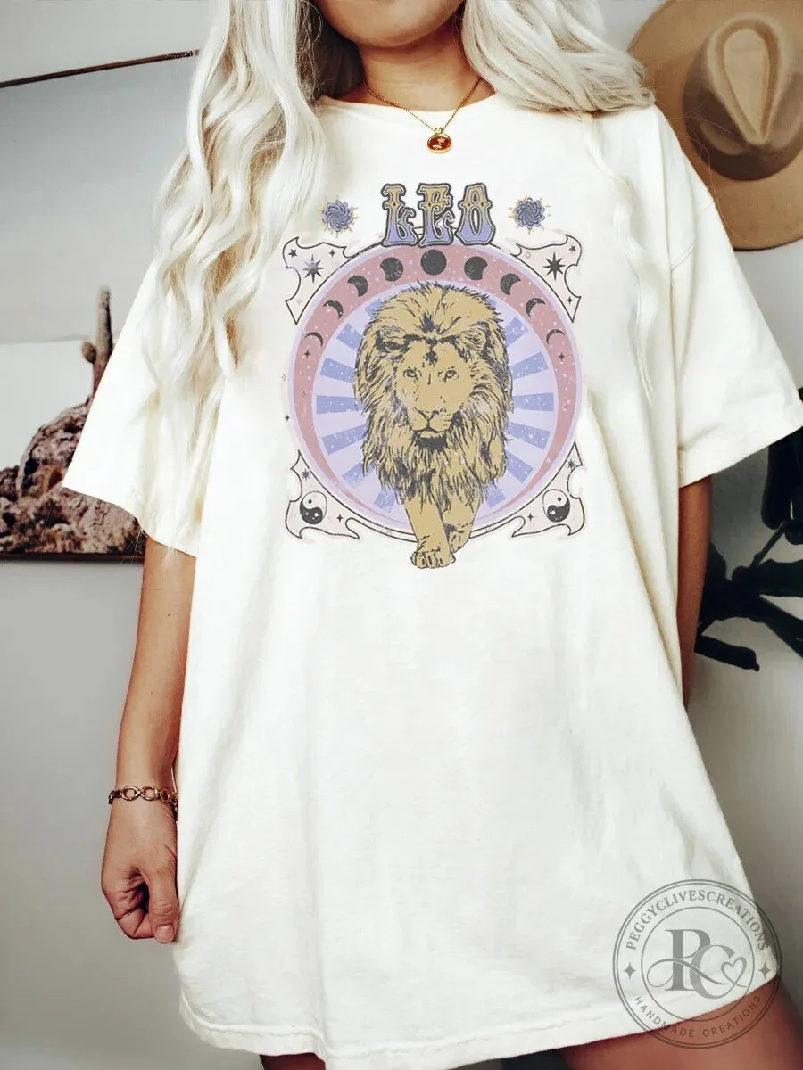 Zodiac Leo Lion Astrological Sign Vintage Style T-Shirt